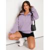 imageAUTOMET Womens Sweatshirts Half Zip Cropped Pullover Fleece Quarter Zipper Hoodies 2025 Fall Fashion Outfits ClothesLightpurple