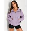 imageAUTOMET Womens Sweatshirts Half Zip Cropped Pullover Fleece Quarter Zipper Hoodies 2025 Fall Fashion Outfits ClothesLightpurple