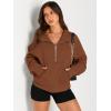 imageAUTOMET Womens Sweatshirts Half Zip Cropped Pullover Fleece Quarter Zipper Hoodies 2025 Fall Fashion Outfits ClothesMaple