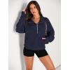 imageAUTOMET Womens Sweatshirts Half Zip Cropped Pullover Fleece Quarter Zipper Hoodies 2025 Fall Fashion Outfits ClothesNavyblue