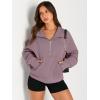 imageAUTOMET Womens Sweatshirts Half Zip Cropped Pullover Fleece Quarter Zipper Hoodies 2025 Fall Fashion Outfits ClothesNutmeg