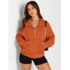 imageAUTOMET Womens Sweatshirts Half Zip Cropped Pullover Fleece Quarter Zipper Hoodies 2025 Fall Fashion Outfits ClothesOrange