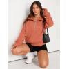 imageAUTOMET Womens Sweatshirts Half Zip Cropped Pullover Fleece Quarter Zipper Hoodies 2025 Fall Fashion Outfits ClothesOrangepink