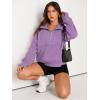 imageAUTOMET Womens Sweatshirts Half Zip Cropped Pullover Fleece Quarter Zipper Hoodies 2025 Fall Fashion Outfits ClothesPurple