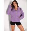 imageAUTOMET Womens Sweatshirts Half Zip Cropped Pullover Fleece Quarter Zipper Hoodies 2025 Fall Fashion Outfits ClothesPurple