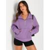 imageAUTOMET Womens Sweatshirts Half Zip Cropped Pullover Fleece Quarter Zipper Hoodies 2025 Fall Fashion Outfits ClothesPurple