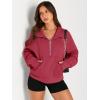 imageAUTOMET Womens Sweatshirts Half Zip Cropped Pullover Fleece Quarter Zipper Hoodies 2025 Fall Fashion Outfits ClothesRed