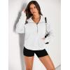 imageAUTOMET Womens Sweatshirts Half Zip Cropped Pullover Fleece Quarter Zipper Hoodies 2025 Fall Fashion Outfits ClothesWhite