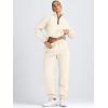 imageAUTOMET Womens Sweatsuits 2 Piece Outfits Long Sleeve Half Zip Pullover and Baggy Sweatpants with PocketsApricot