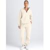 imageAUTOMET Womens Sweatsuits 2 Piece Outfits Long Sleeve Half Zip Pullover and Baggy Sweatpants with PocketsApricot