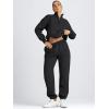 imageAUTOMET Womens Sweatsuits 2 Piece Outfits Long Sleeve Half Zip Pullover and Baggy Sweatpants with PocketsBlack