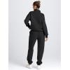 imageAUTOMET Womens Sweatsuits 2 Piece Outfits Long Sleeve Half Zip Pullover and Baggy Sweatpants with PocketsBlack