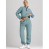 imageAUTOMET Womens Sweatsuits 2 Piece Outfits Long Sleeve Half Zip Pullover and Baggy Sweatpants with PocketsBluegreen