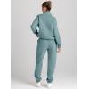imageAUTOMET Womens Sweatsuits 2 Piece Outfits Long Sleeve Half Zip Pullover and Baggy Sweatpants with PocketsBluegreen