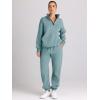 imageAUTOMET Womens Sweatsuits 2 Piece Outfits Long Sleeve Half Zip Pullover and Baggy Sweatpants with PocketsBluegreen