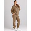 imageAUTOMET Womens Sweatsuits 2 Piece Outfits Long Sleeve Half Zip Pullover and Baggy Sweatpants with PocketsCoffee