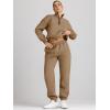 imageAUTOMET Womens Sweatsuits 2 Piece Outfits Long Sleeve Half Zip Pullover and Baggy Sweatpants with PocketsCoffee