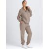 imageAUTOMET Womens Sweatsuits 2 Piece Outfits Long Sleeve Half Zip Pullover and Baggy Sweatpants with PocketsCoffeegrey