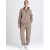 imageAUTOMET Womens Sweatsuits 2 Piece Outfits Long Sleeve Half Zip Pullover and Baggy Sweatpants with PocketsCoffeegrey