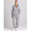 imageAUTOMET Womens Sweatsuits 2 Piece Outfits Long Sleeve Half Zip Pullover and Baggy Sweatpants with PocketsDarkgrey