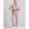 imageAUTOMET Womens Sweatsuits 2 Piece Outfits Long Sleeve Half Zip Pullover and Baggy Sweatpants with PocketsDarkpink