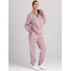 imageAUTOMET Womens Sweatsuits 2 Piece Outfits Long Sleeve Half Zip Pullover and Baggy Sweatpants with PocketsDarkpink