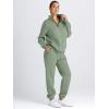 imageAUTOMET Womens Sweatsuits 2 Piece Outfits Long Sleeve Half Zip Pullover and Baggy Sweatpants with PocketsGreen
