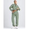 imageAUTOMET Womens Sweatsuits 2 Piece Outfits Long Sleeve Half Zip Pullover and Baggy Sweatpants with PocketsGreen