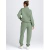 imageAUTOMET Womens Sweatsuits 2 Piece Outfits Long Sleeve Half Zip Pullover and Baggy Sweatpants with PocketsGreen