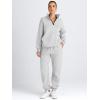 imageAUTOMET Womens Sweatsuits 2 Piece Outfits Long Sleeve Half Zip Pullover and Baggy Sweatpants with PocketsGrey