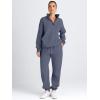 imageAUTOMET Womens Sweatsuits 2 Piece Outfits Long Sleeve Half Zip Pullover and Baggy Sweatpants with PocketsGreyblue