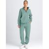 imageAUTOMET Womens Sweatsuits 2 Piece Outfits Long Sleeve Half Zip Pullover and Baggy Sweatpants with PocketsLake