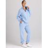 imageAUTOMET Womens Sweatsuits 2 Piece Outfits Long Sleeve Half Zip Pullover and Baggy Sweatpants with PocketsLightblue