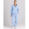 imageAUTOMET Womens Sweatsuits 2 Piece Outfits Long Sleeve Half Zip Pullover and Baggy Sweatpants with PocketsLightblue