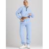 imageAUTOMET Womens Sweatsuits 2 Piece Outfits Long Sleeve Half Zip Pullover and Baggy Sweatpants with PocketsLightblue