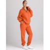 imageAUTOMET Womens Sweatsuits 2 Piece Outfits Long Sleeve Half Zip Pullover and Baggy Sweatpants with PocketsOrange