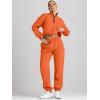 imageAUTOMET Womens Sweatsuits 2 Piece Outfits Long Sleeve Half Zip Pullover and Baggy Sweatpants with PocketsOrange