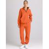 imageAUTOMET Womens Sweatsuits 2 Piece Outfits Long Sleeve Half Zip Pullover and Baggy Sweatpants with PocketsOrange