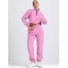 imageAUTOMET Womens Sweatsuits 2 Piece Outfits Long Sleeve Half Zip Pullover and Baggy Sweatpants with PocketsPink