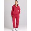 imageAUTOMET Womens Sweatsuits 2 Piece Outfits Long Sleeve Half Zip Pullover and Baggy Sweatpants with PocketsRed