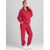 imageAUTOMET Womens Sweatsuits 2 Piece Outfits Long Sleeve Half Zip Pullover and Baggy Sweatpants with PocketsRed