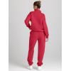 imageAUTOMET Womens Sweatsuits 2 Piece Outfits Long Sleeve Half Zip Pullover and Baggy Sweatpants with PocketsRed