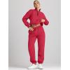 imageAUTOMET Womens Sweatsuits 2 Piece Outfits Long Sleeve Half Zip Pullover and Baggy Sweatpants with PocketsRed