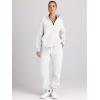 imageAUTOMET Womens Sweatsuits 2 Piece Outfits Long Sleeve Half Zip Pullover and Baggy Sweatpants with PocketsWhite