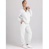 imageAUTOMET Womens Sweatsuits 2 Piece Outfits Long Sleeve Half Zip Pullover and Baggy Sweatpants with PocketsWhite