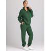 imageAUTOMET Womens Sweatsuits 2 Piece Outfits Long Sleeve Half Zip Pullover and Baggy Sweatpants with PocketsXmasgreen