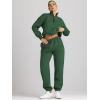 imageAUTOMET Womens Sweatsuits 2 Piece Outfits Long Sleeve Half Zip Pullover and Baggy Sweatpants with PocketsXmasgreen