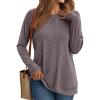 imageAUTOMET Womens Long Sleeve Shirts Casual Loose Fit Tops Fall Fashion Dressy Basic Trendy Outfits Clothes 2024Rose Taupe
