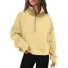 imageAUTOMET Womens Sweatshirts Half Zip Cropped Pullover Fleece Quarter Zipper Hoodies 2025 Fall Fashion Outfits ClothesLightyellow