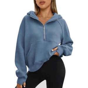 imageAUTOMET Womens Hoodies Fleece Fall Fashion Outfits Workout Sweatshirts Winter Jackets Oversized Pullover Tops Clothes 2025Blue